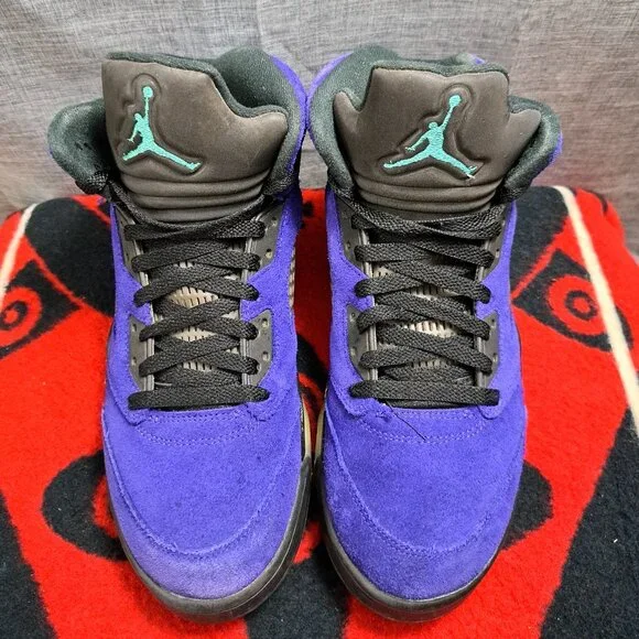 Size 10 Air Jordan 5 Retro Alternate Grape Purple Aqua Men  display picture 2